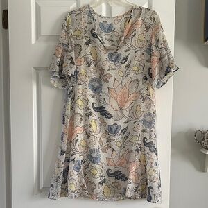 LOFT Multicolor Floral Mini Dress